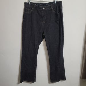 D & CO HIGH RISE BLACK WOMEN'S JEANS 18W TUMMY CONTROL PANEL STRAIGHT LEGGED FIT